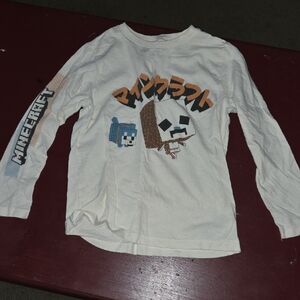 Old Navy Kids Long Sleeve Minecraft Shirt - Cream